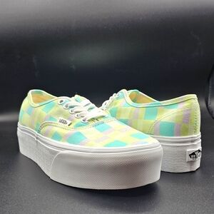 VANS Authentic Stackform Platform Sneaker In Pastel Plaid | 9.0